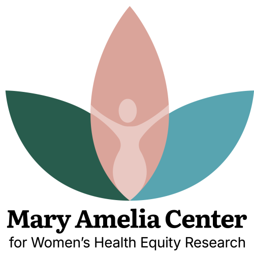 Mary Amelia Center logo: Stylized flower with a person silhouette inside, green, pink, and blue.